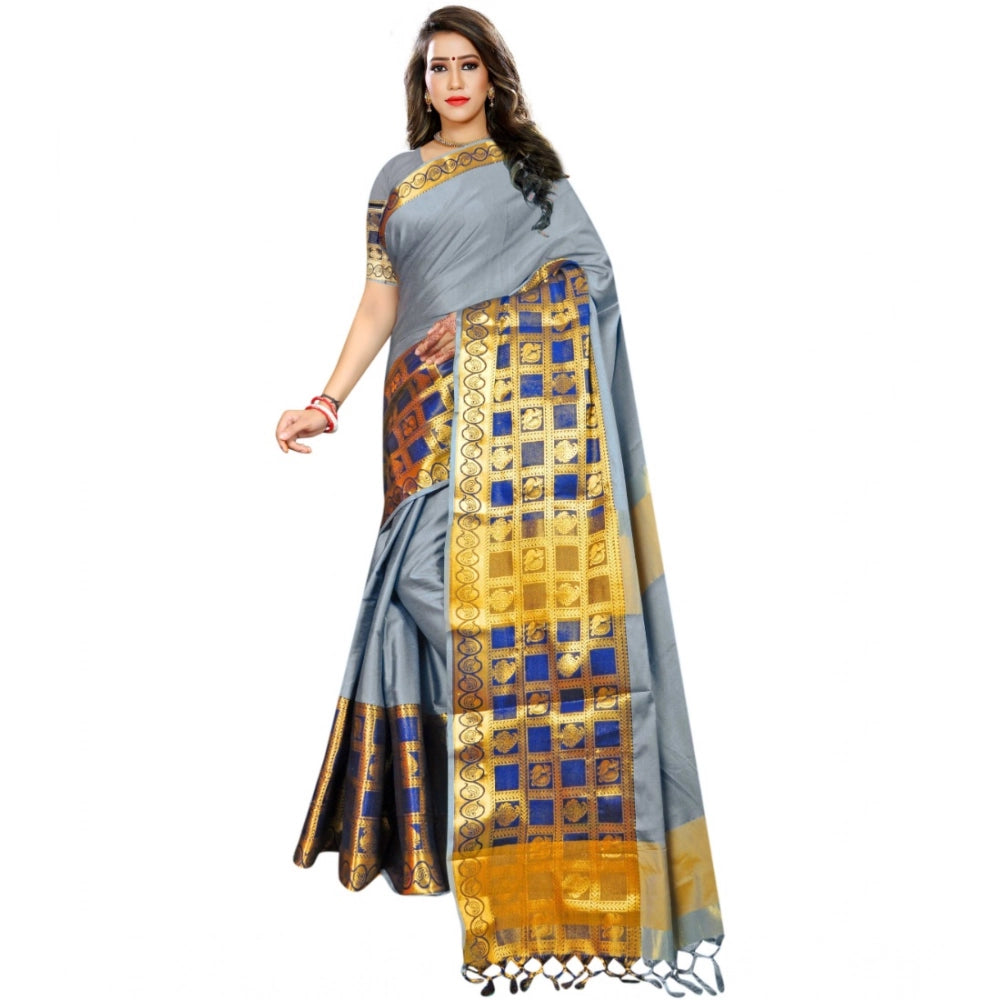 Ranili Jacquard Woven Saree With Unstitched Blouse 5.5mtr