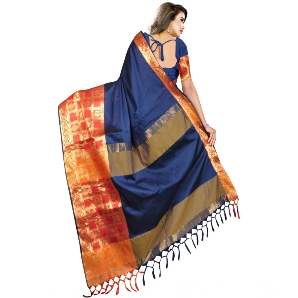 Ranili Jacquard Woven Saree With Unstitched Blouse 5.5mtr