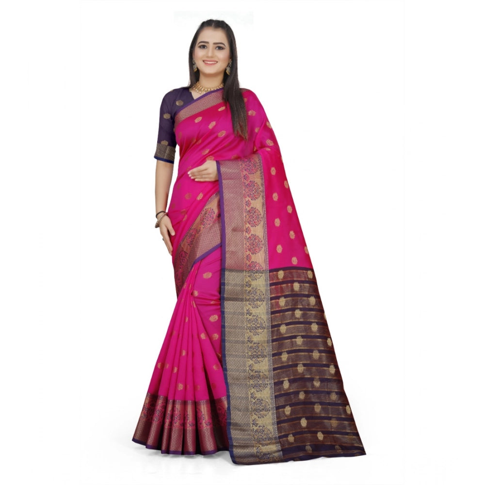 Ranili Jacquard Woven Saree With Unstitched Blouse 5.5mtr