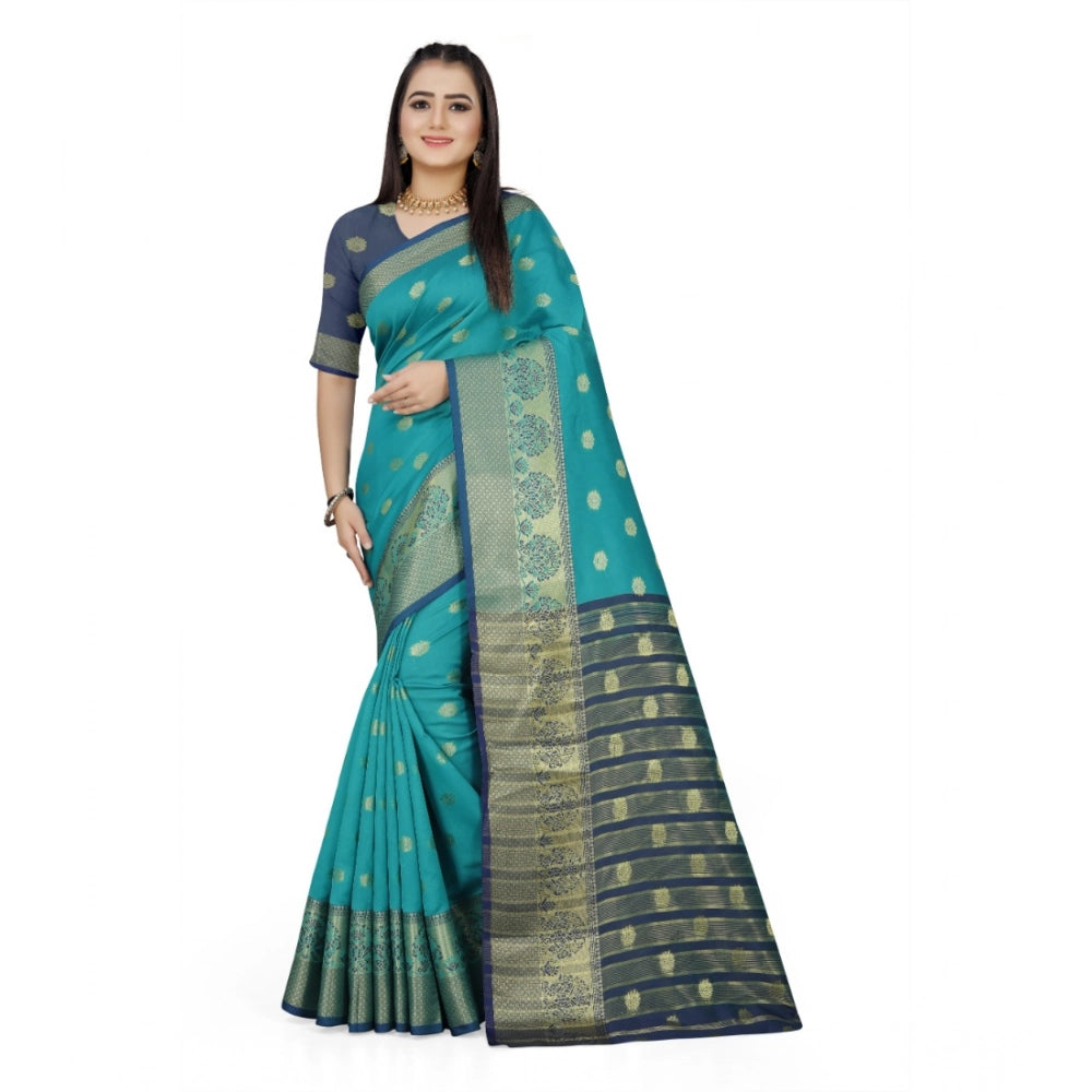Ranili Jacquard Woven Saree With Unstitched Blouse 5.5mtr
