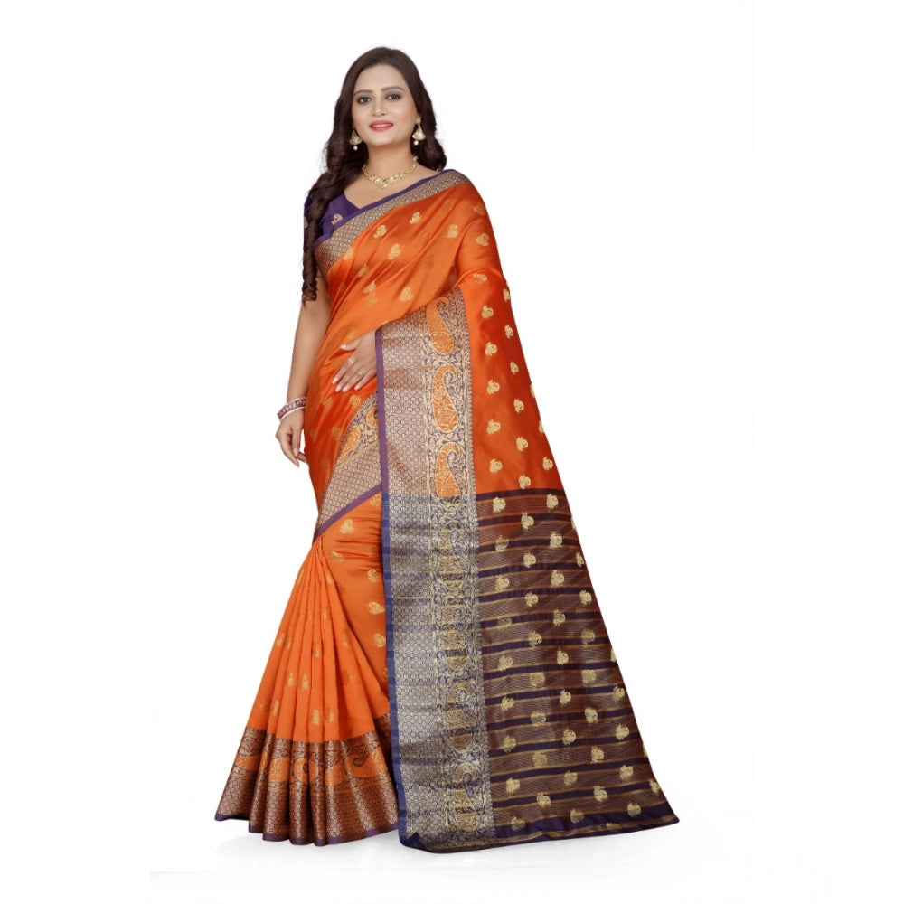 Ranili Jacquard Woven Saree With Unstitched Blouse 5.5mtr