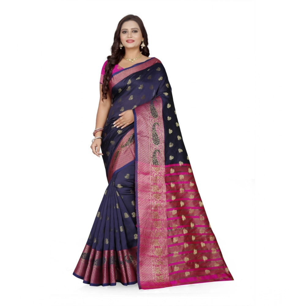 Ranili Jacquard Woven Saree With Unstitched Blouse 5.5mtr