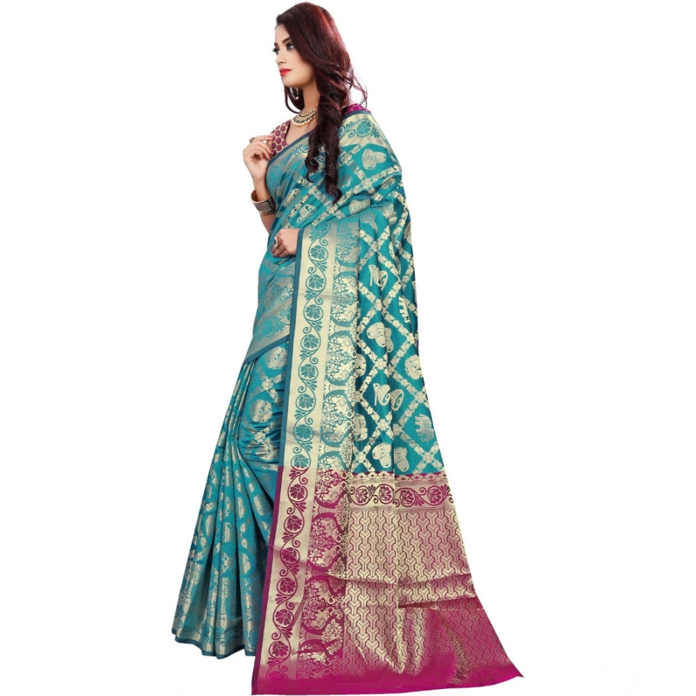 Ranili Jacquard Woven Saree With Unstitched Blouse 5.5mtr