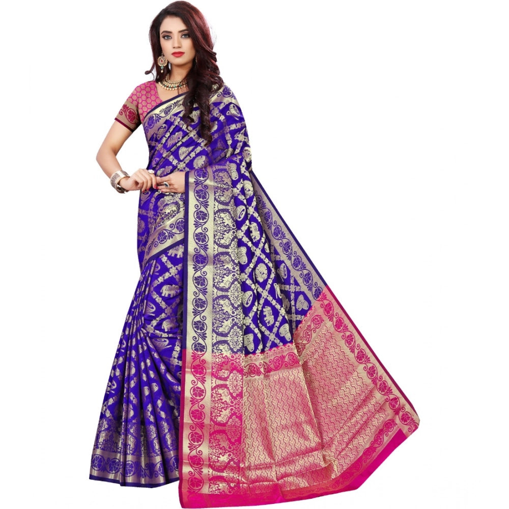 Ranili Jacquard Woven Saree With Unstitched Blouse 5.5mtr