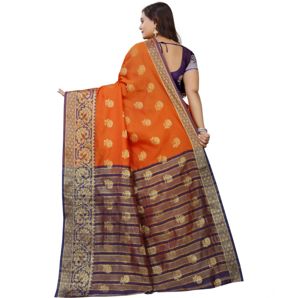 Ranili Silk Blend Woven Saree With Unstitched Blouse 5.5mtr
