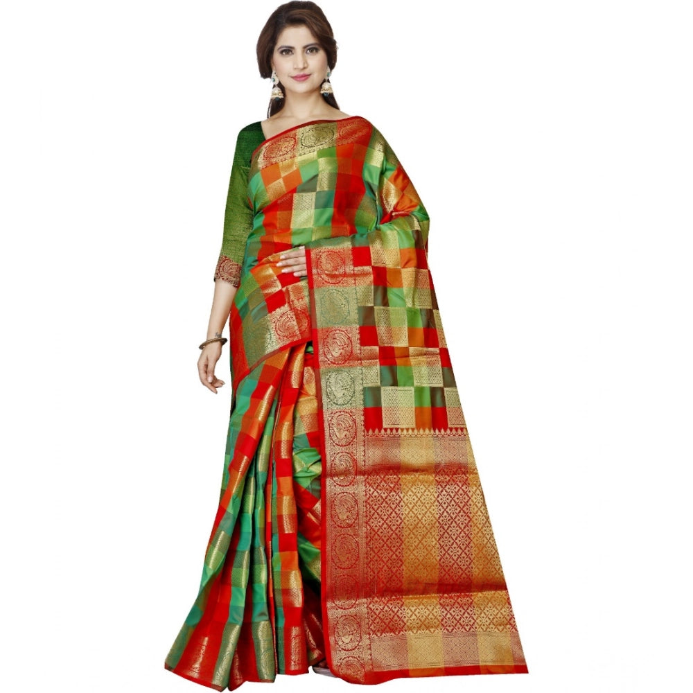 Ranili Jacquard Woven Saree With Unstitched Blouse 5.5mtr