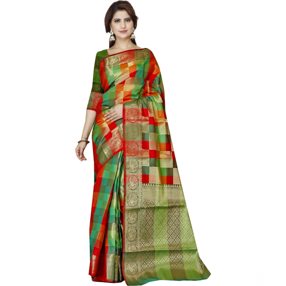 Ranili Jacquard Woven Saree With Unstitched Blouse 5.5mtr