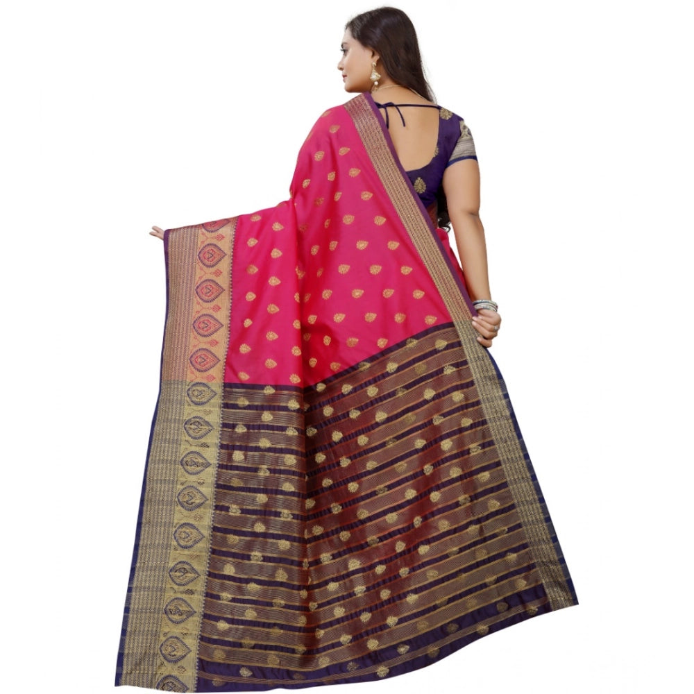 Ranili Silk Blend Woven Saree With Unstitched Blouse 5.5mtr
