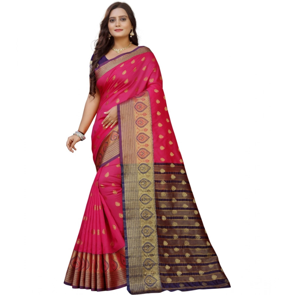 Ranili Silk Blend Woven Saree With Unstitched Blouse 5.5mtr
