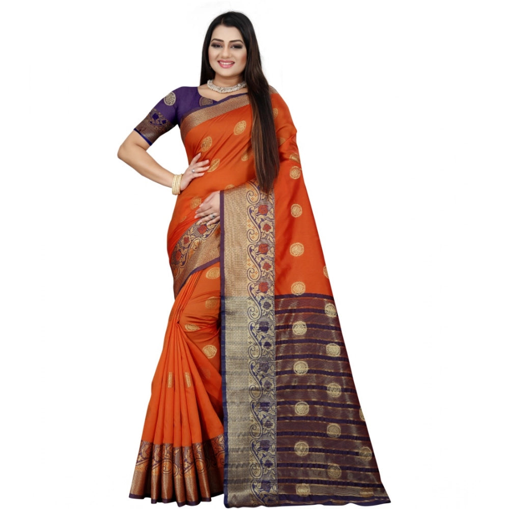 Ranili Silk Blend Woven Saree With Unstitched Blouse 5.5mtr