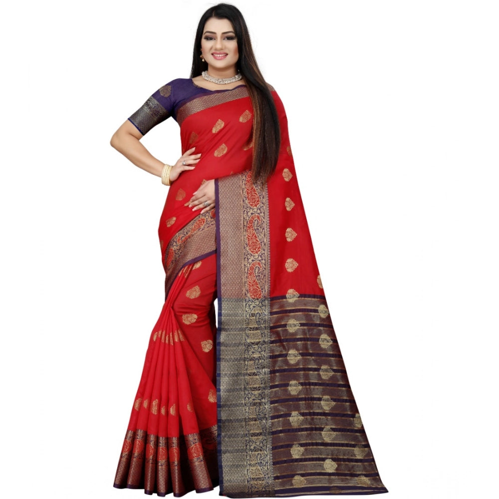 Ranili Silk Blend Woven Saree With Unstitched Blouse 5.5mtr