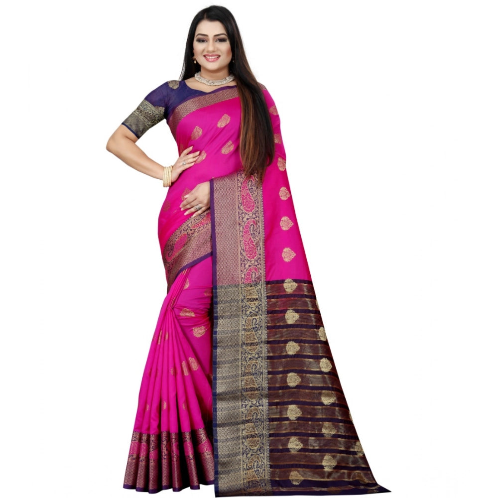Ranili Silk Blend Woven Saree With Unstitched Blouse 5.5mtr