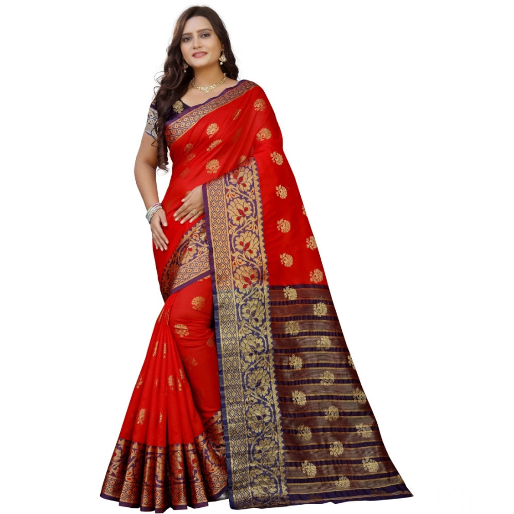 Ranili Silk Blend Woven Saree With Unstitched Blouse 5.5mtr