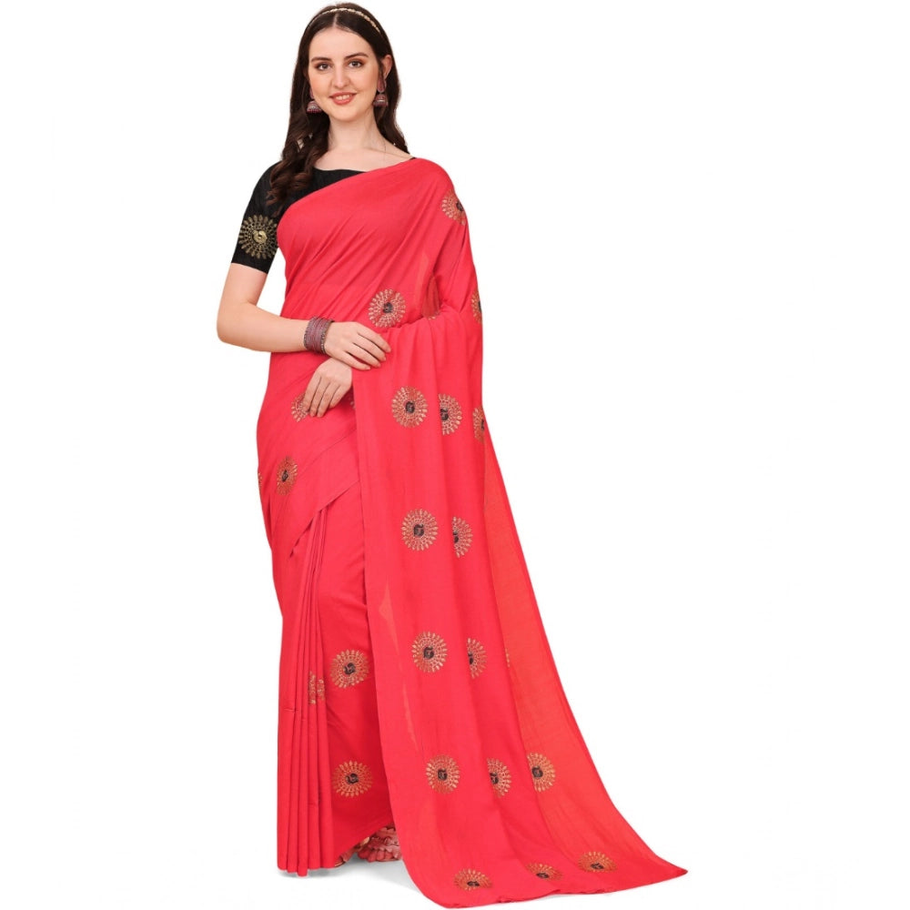 Ranili Silk Blend Embroidered Saree With Unstitched Blouse 5.5mtr