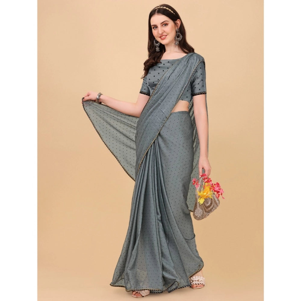 Ranili Silk Blend Embellished Saree With Unstitched Blouse 5.5mtr