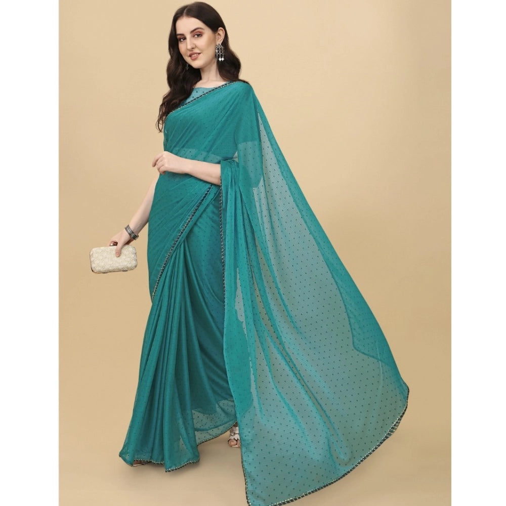 Ranili Silk Blend Embellished Saree With Unstitched Blouse 5.5mtr