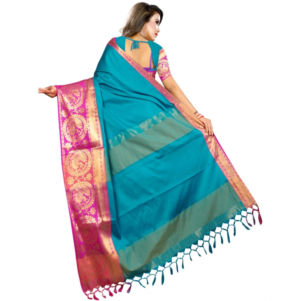 Ranili Jacquard Woven Saree With Unstitched Blouse 5.5mtr
