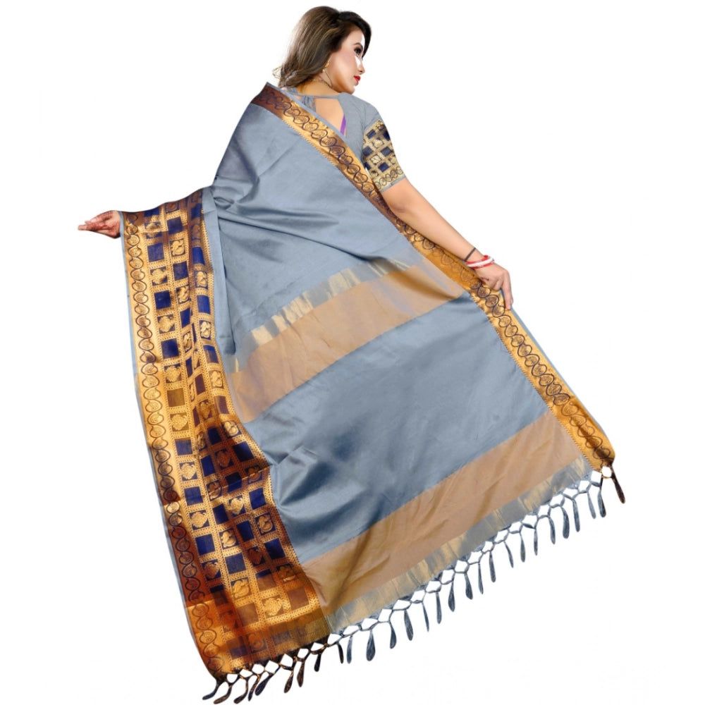 Ranili Jacquard Woven Saree With Unstitched Blouse 5.5mtr