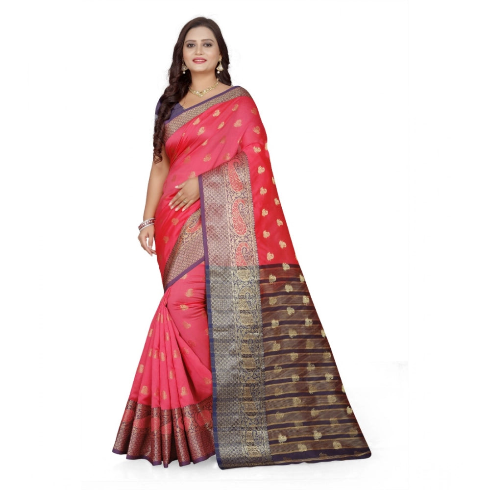 Ranili Jacquard Woven Saree With Unstitched Blouse 5.5mtr