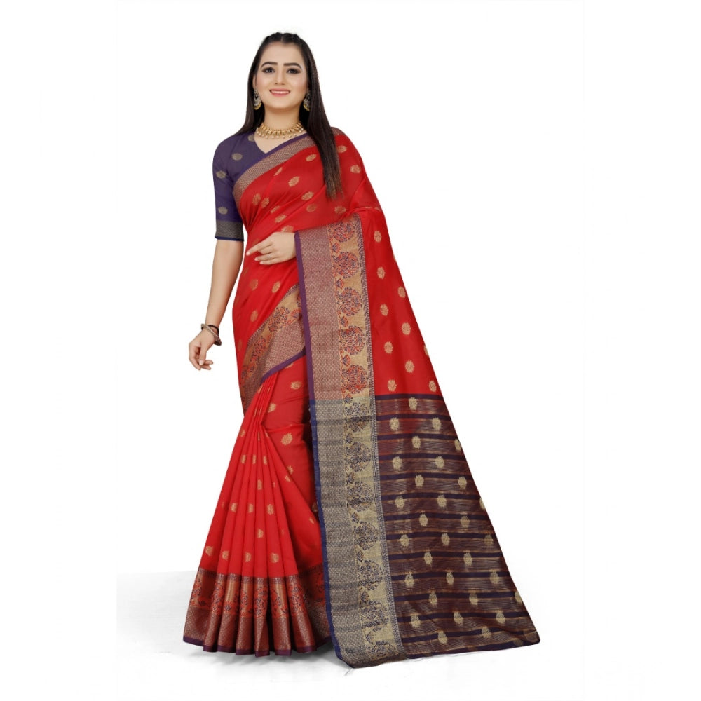 Ranili Jacquard Woven Saree With Unstitched Blouse 5.5mtr