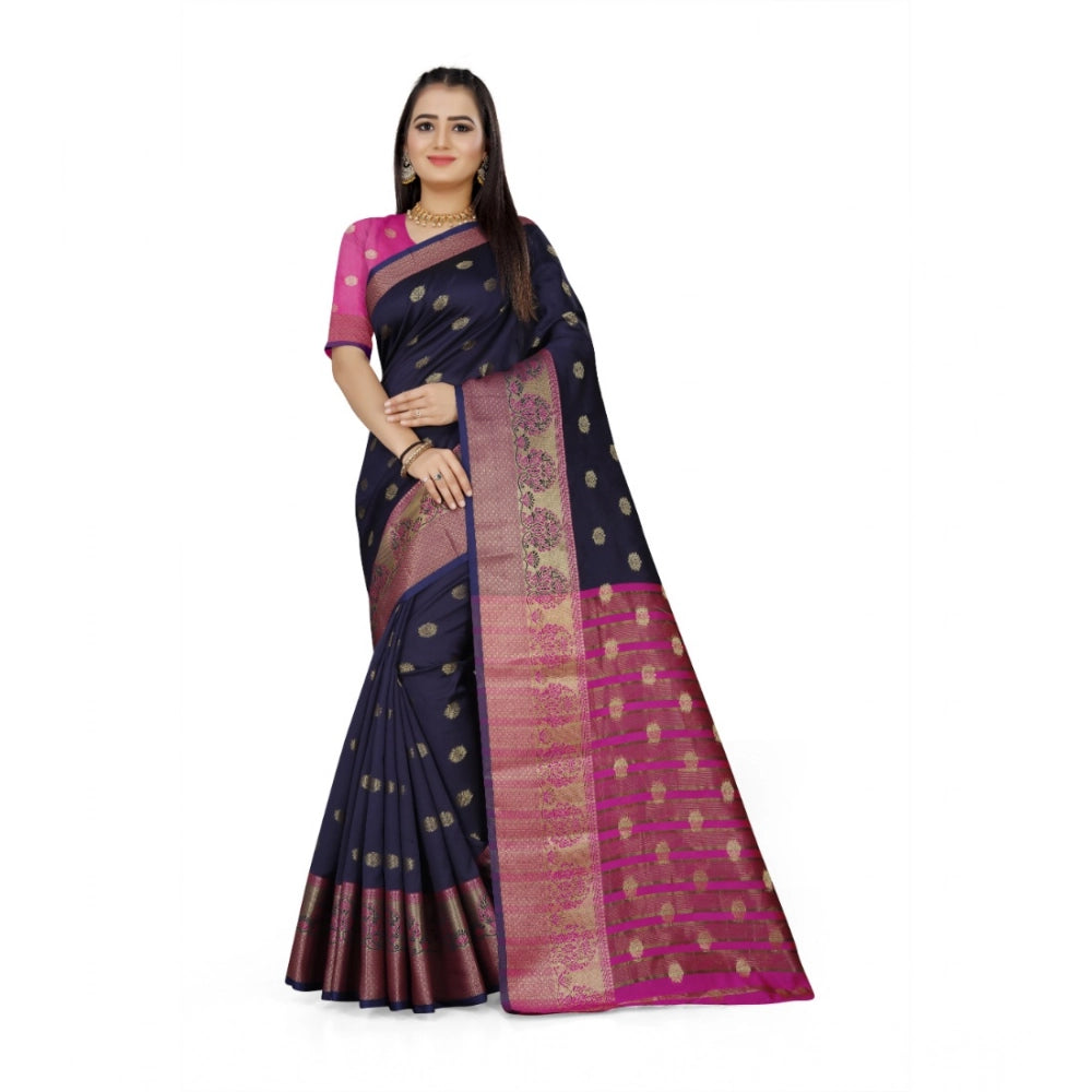 Ranili Jacquard Woven Saree With Unstitched Blouse 5.5mtr