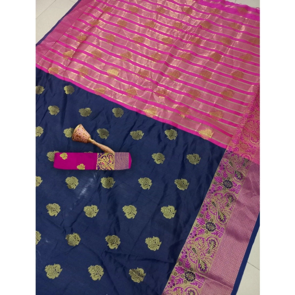 Ranili Silk Blend Woven Saree With Unstitched Blouse 5.5mtr