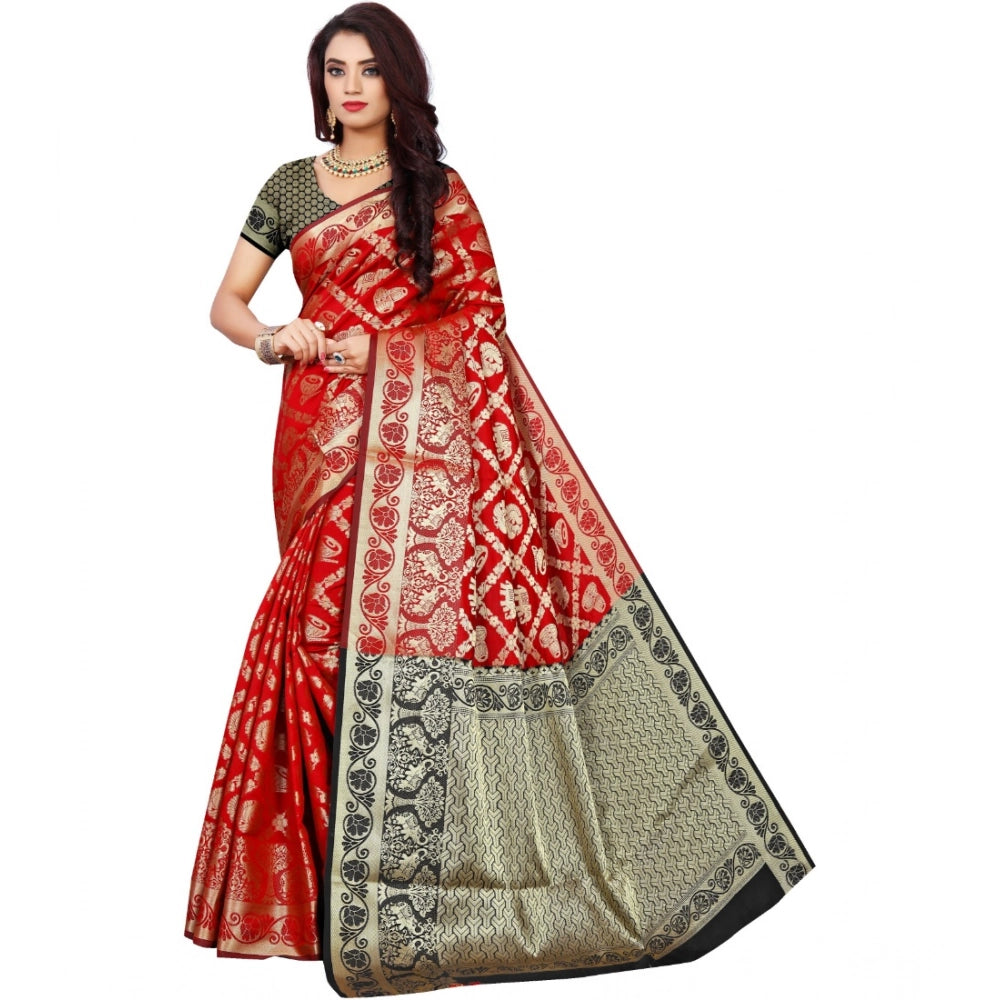 Ranili Jacquard Woven Saree With Unstitched Blouse 5.5mtr