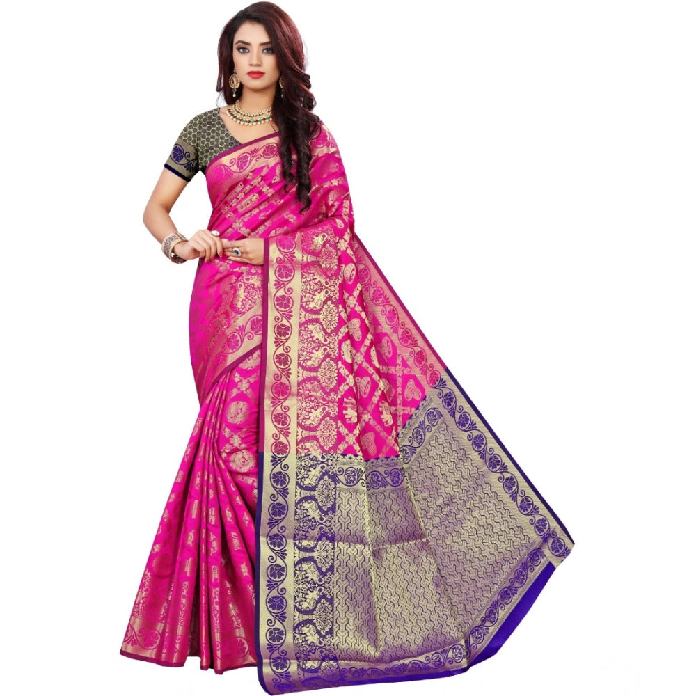 Ranili Jacquard Woven Saree With Unstitched Blouse 5.5mtr