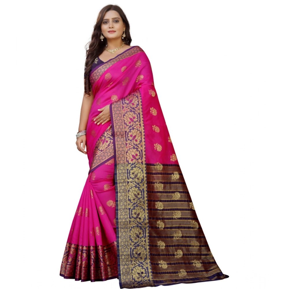 Ranili Silk Blend Woven Saree With Unstitched Blouse 5.5mtr