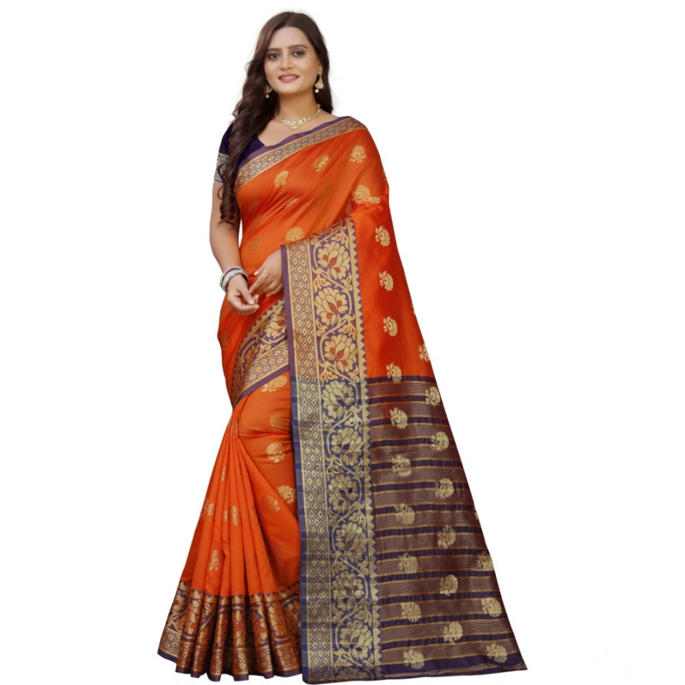 Ranili Silk Blend Woven Saree With Unstitched Blouse 5.5mtr