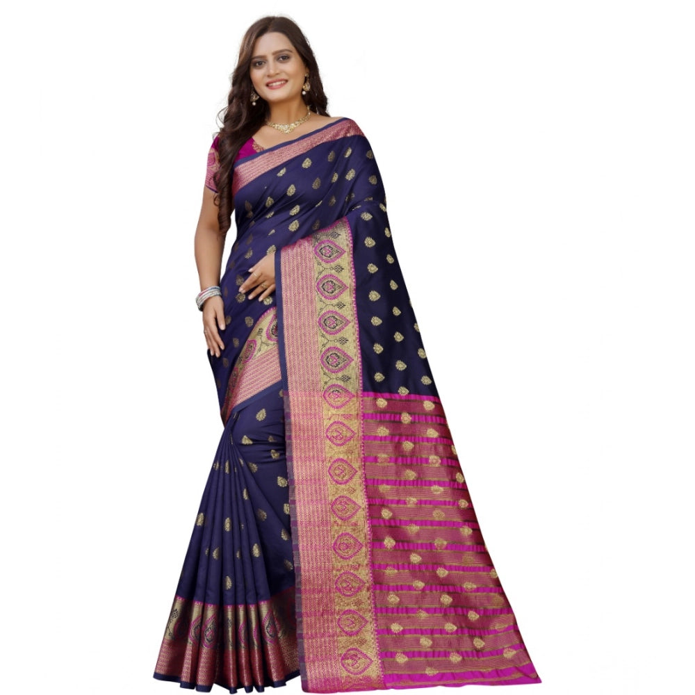 Ranili Silk Blend Woven Saree With Unstitched Blouse 5.5mtr