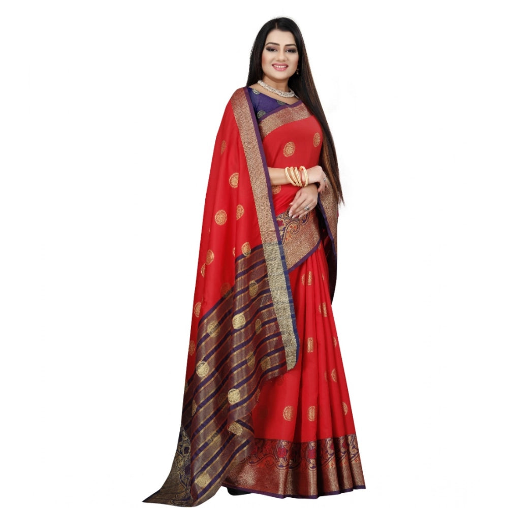 Ranili Silk Blend Woven Saree With Unstitched Blouse 5.5mtr