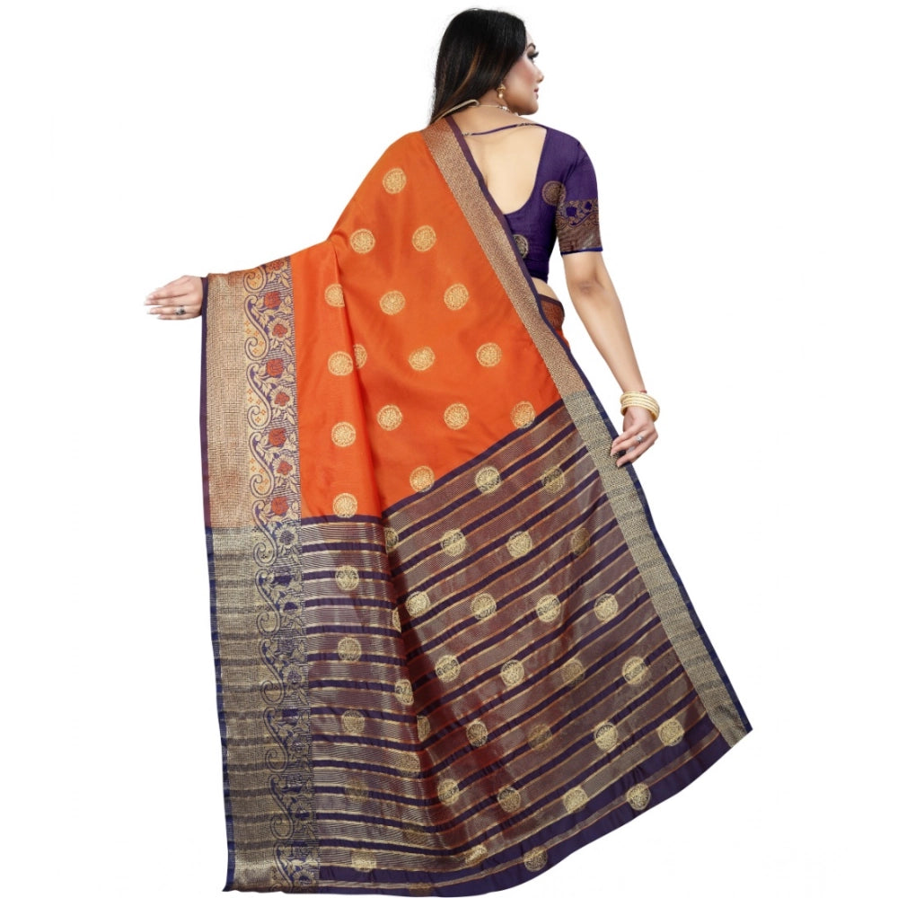 Ranili Silk Blend Woven Saree With Unstitched Blouse 5.5mtr