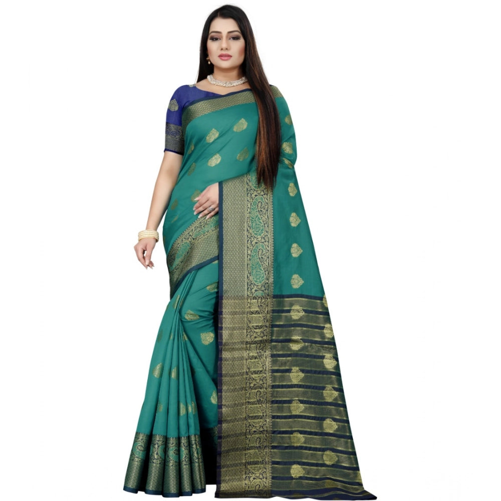 Ranili Silk Blend Woven Saree With Unstitched Blouse 5.5mtr
