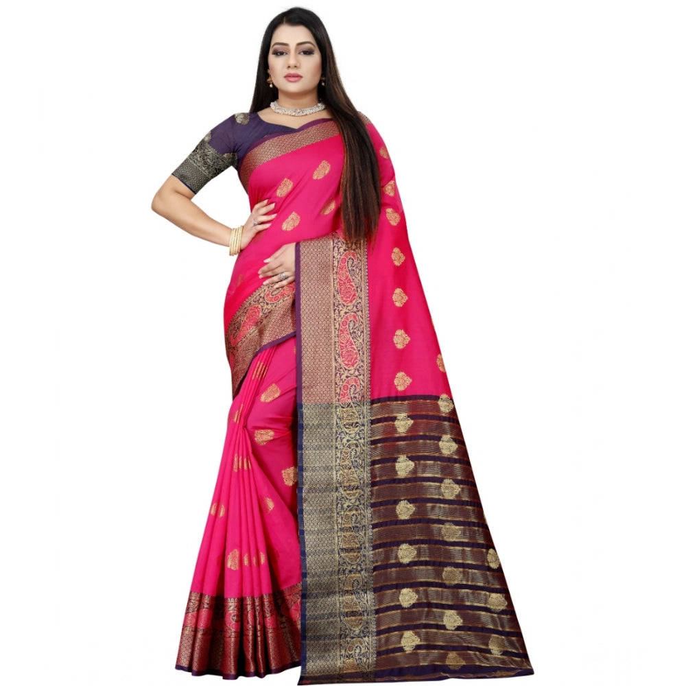 Ranili Silk Blend Woven Saree With Unstitched Blouse 5.5mtr