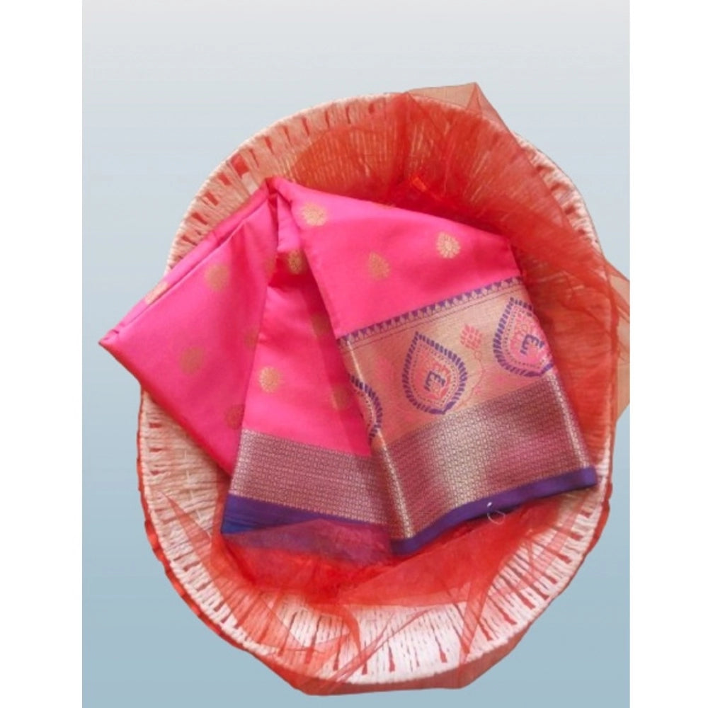 Ranili Silk Blend Woven Saree With Unstitched Blouse 5.5mtr