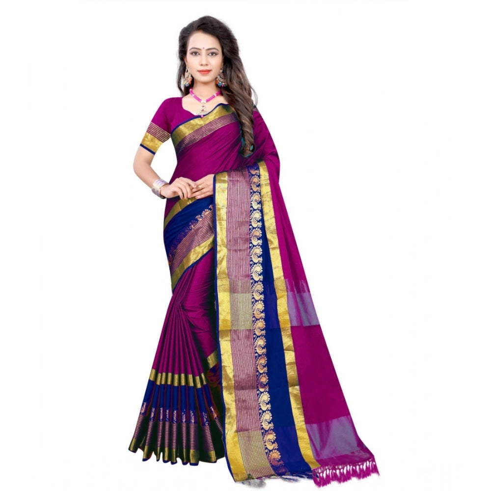 Ranili Jacquard Woven Saree With Unstitched Blouse 5.5mtr