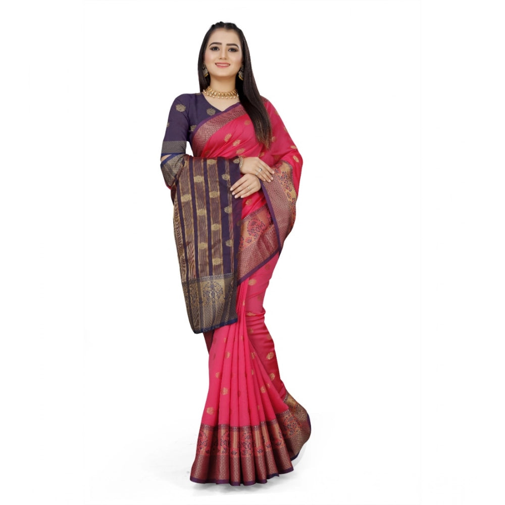 Ranili Jacquard Woven Saree With Unstitched Blouse 5.5mtr