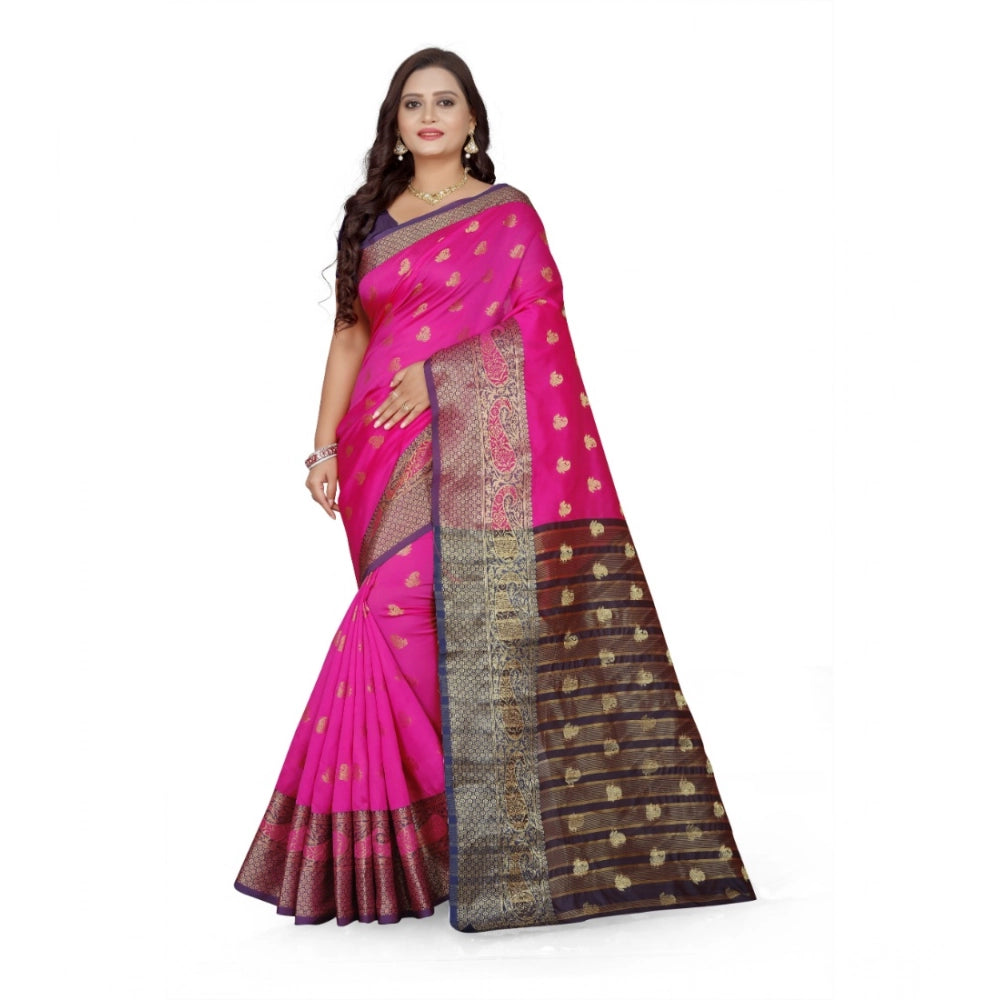 Ranili Jacquard Woven Saree With Unstitched Blouse 5.5mtr