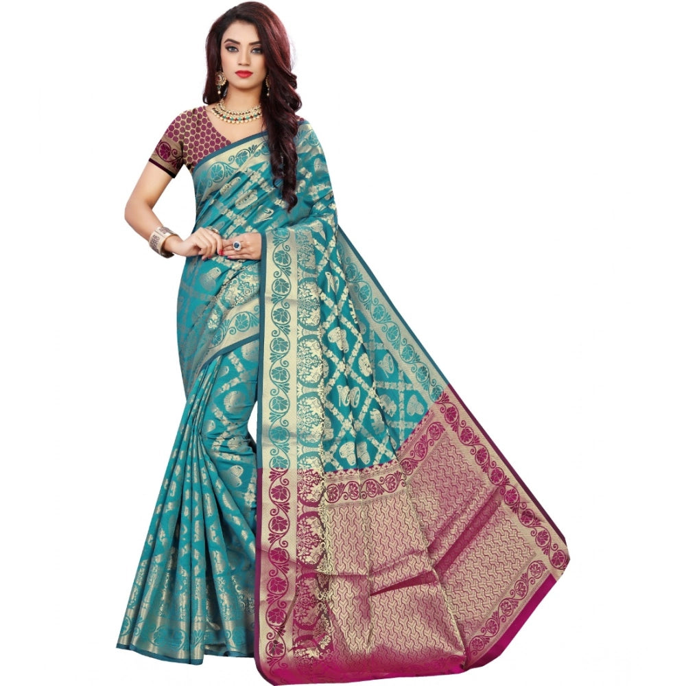 Ranili Jacquard Woven Saree With Unstitched Blouse 5.5mtr