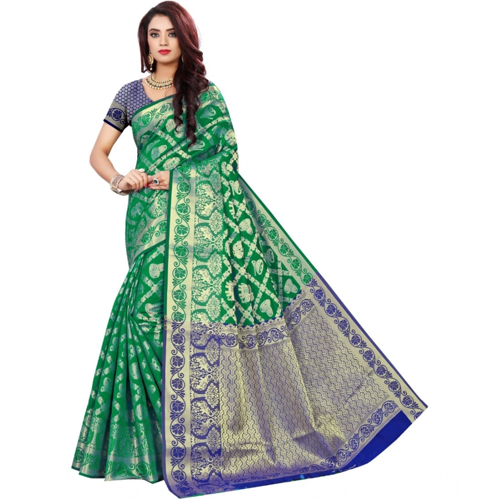 Ranili Jacquard Woven Saree With Unstitched Blouse 5.5mtr