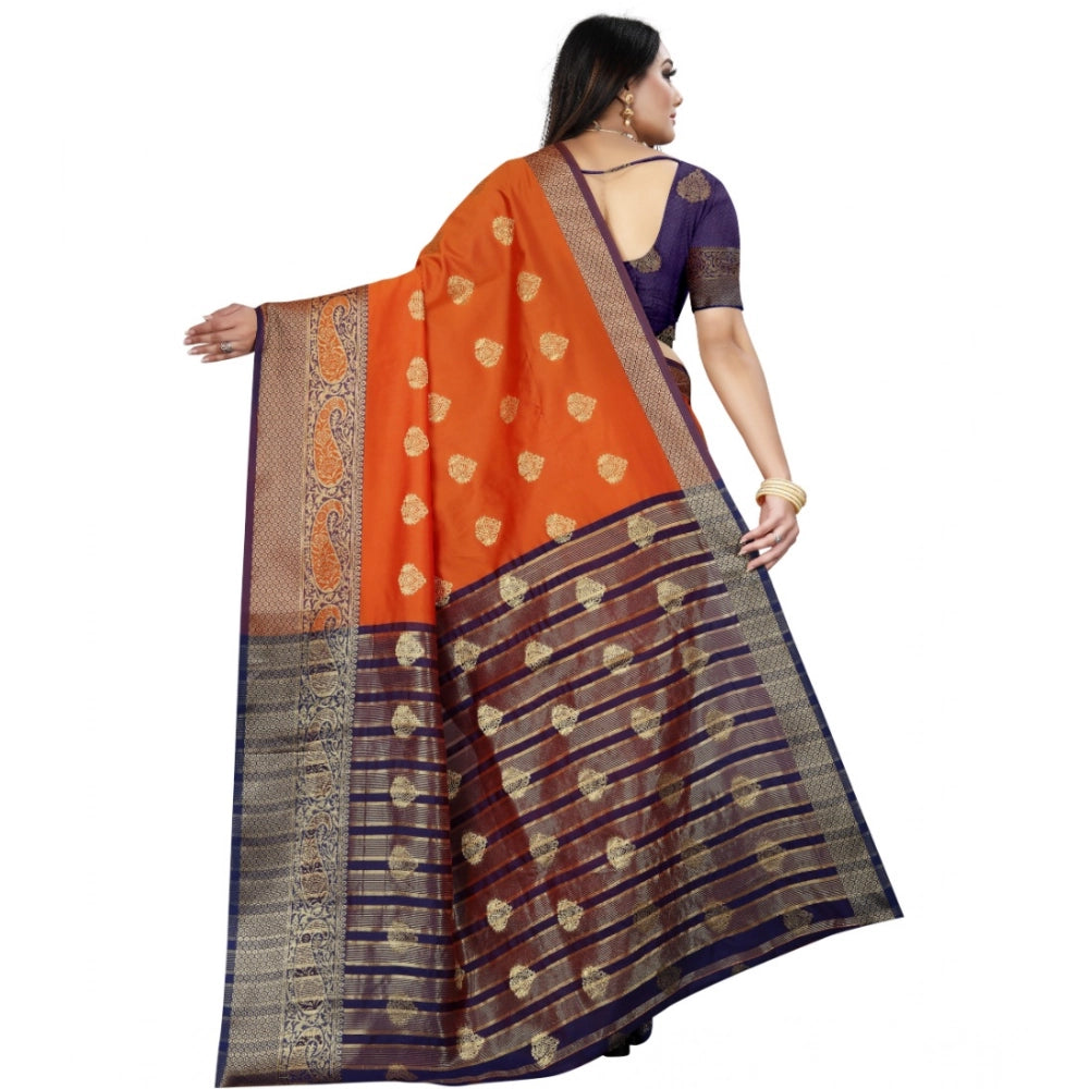 Ranili Silk Blend Woven Saree With Unstitched Blouse 5.5mtr