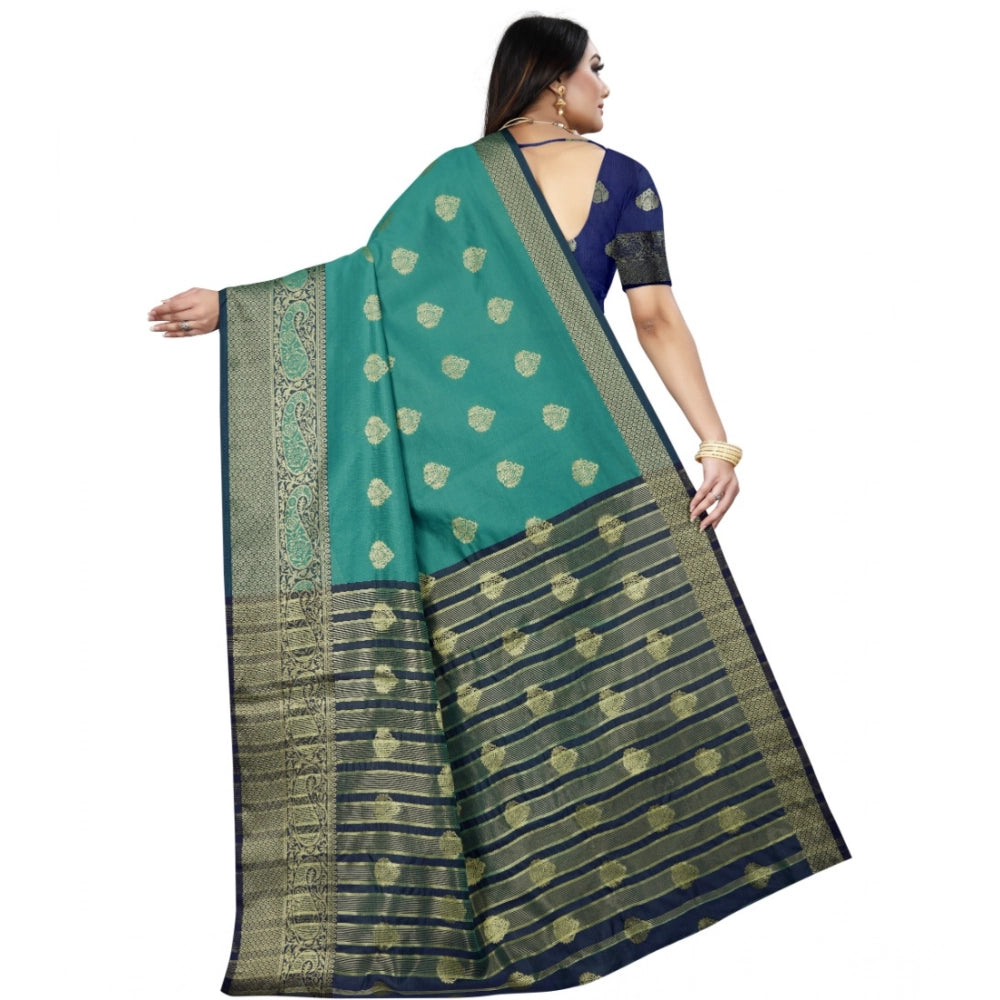 Ranili Silk Blend Woven Saree With Unstitched Blouse 5.5mtr