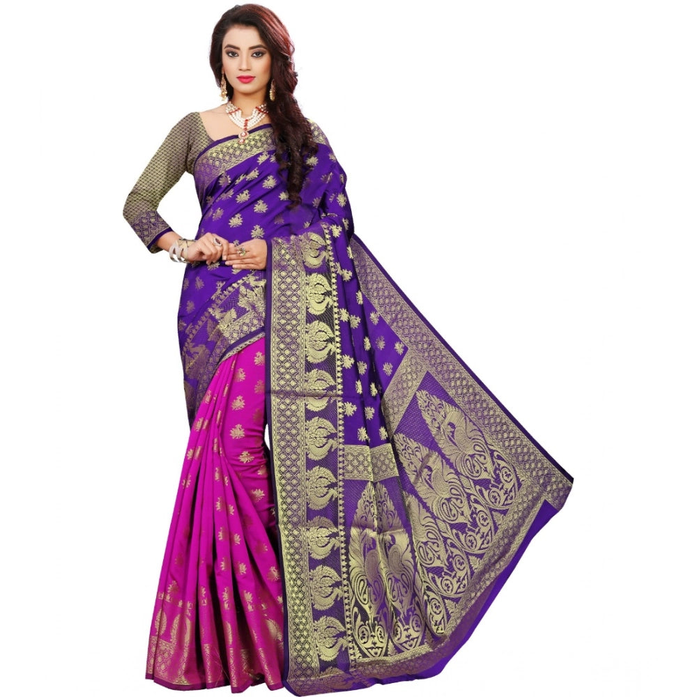 Ranili Jacquard Woven Saree With Unstitched Blouse 5.5mtr