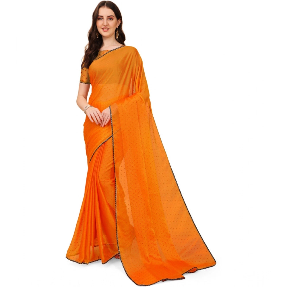 Ranili Silk Blend Embellished Saree With Unstitched Blouse 5.5mtr