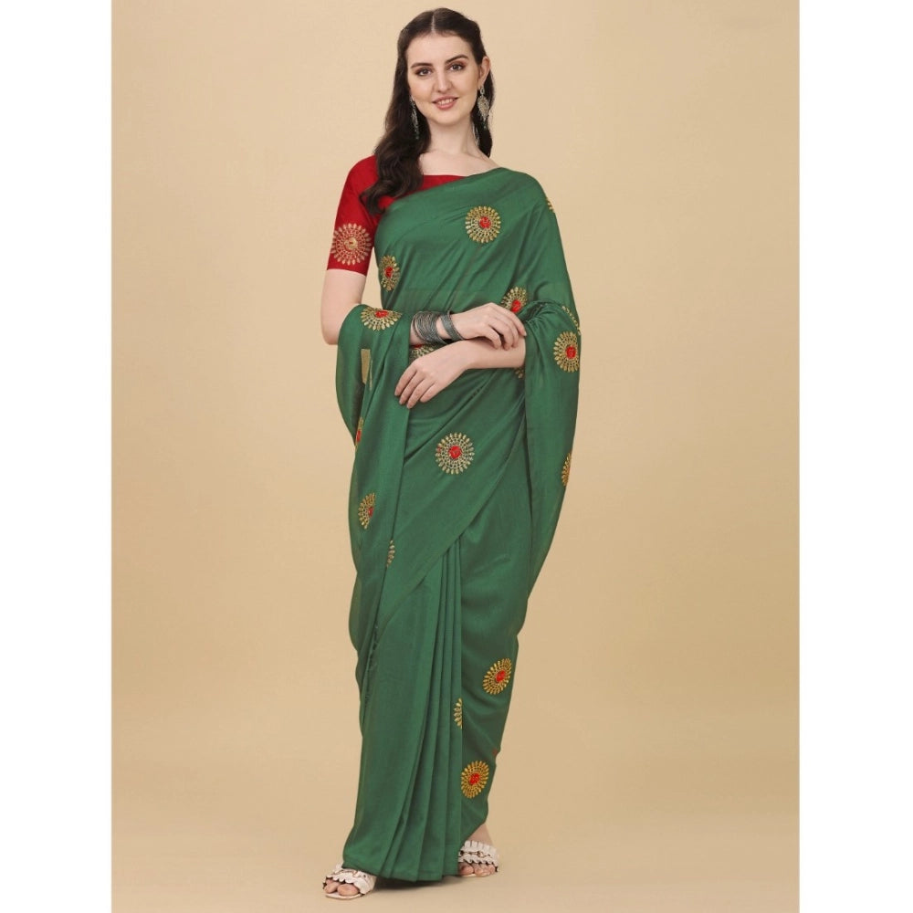 Ranili Silk Blend Embroidered Saree With Unstitched Blouse 5.5mtr