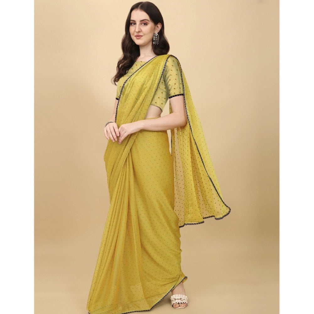 Ranili Silk Blend Embellished Saree With Unstitched Blouse 5.5mtr