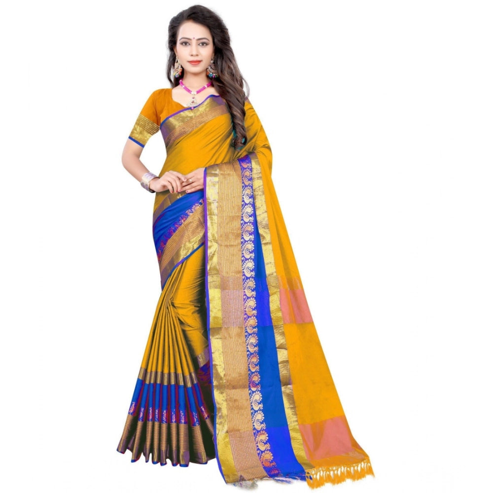 Ranili Jacquard Woven Saree With Unstitched Blouse 5.5mtr