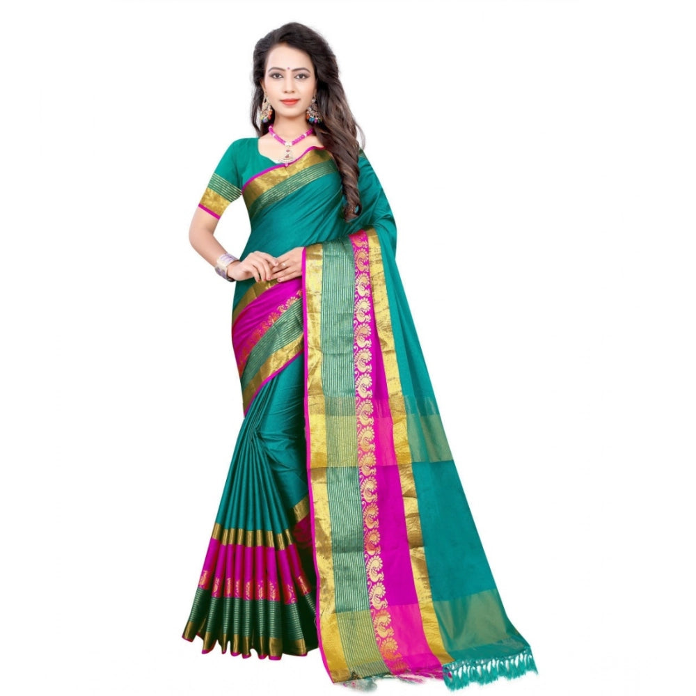 Ranili Jacquard Woven Saree With Unstitched Blouse 5.5mtr