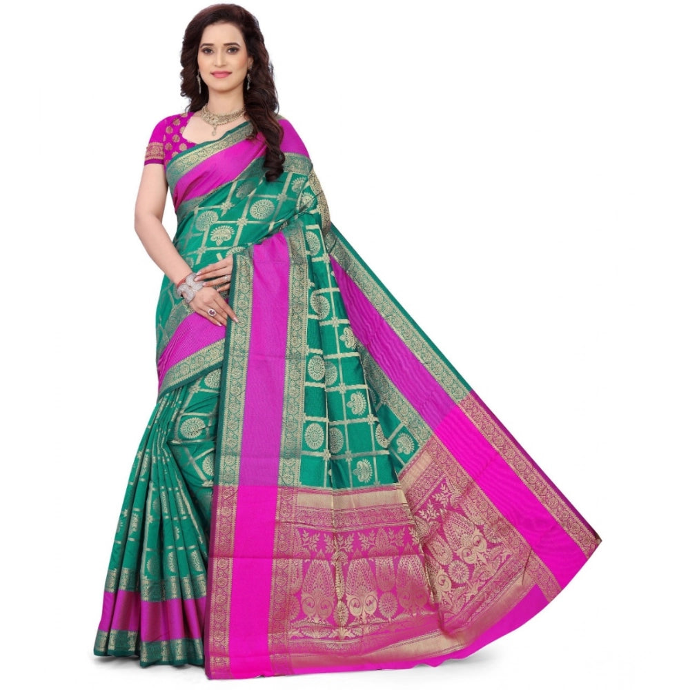 Ranili Jacquard Woven Saree With Unstitched Blouse 5.5mtr